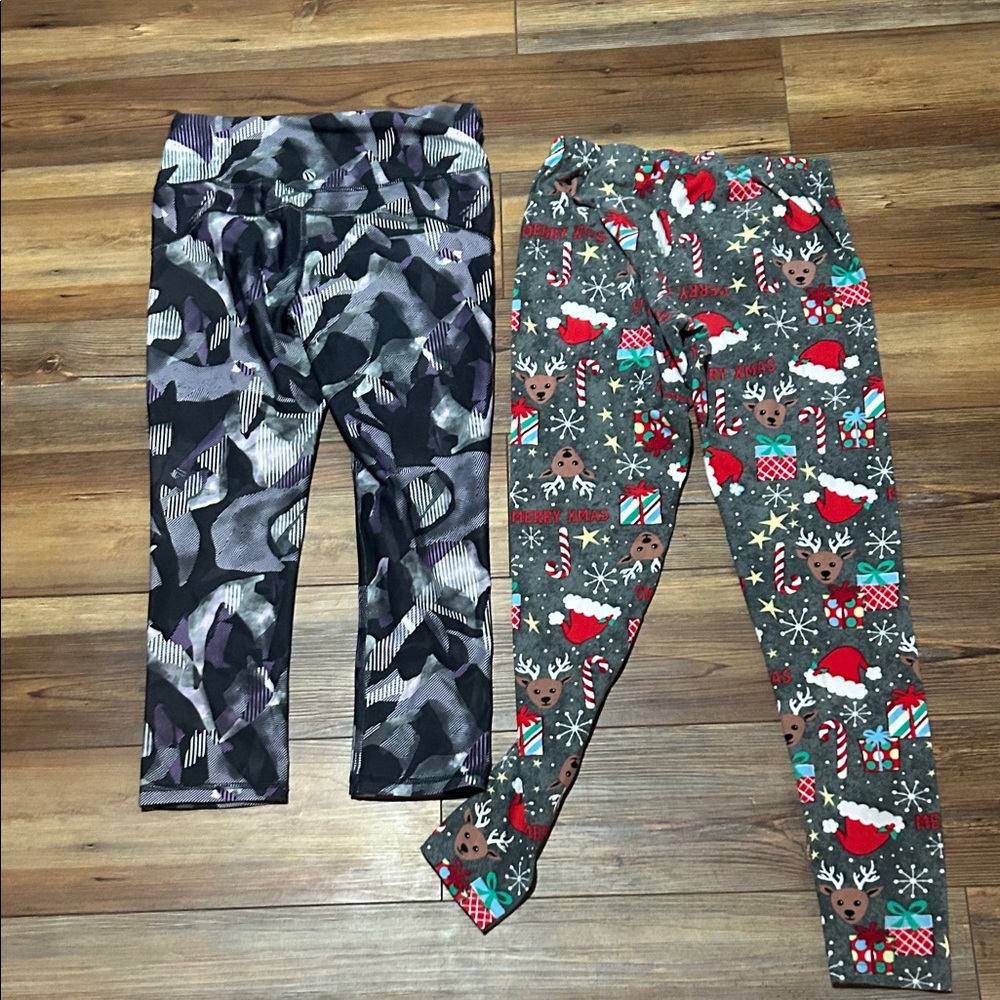 Marika Black and Gray Camouflage Leggings Set
